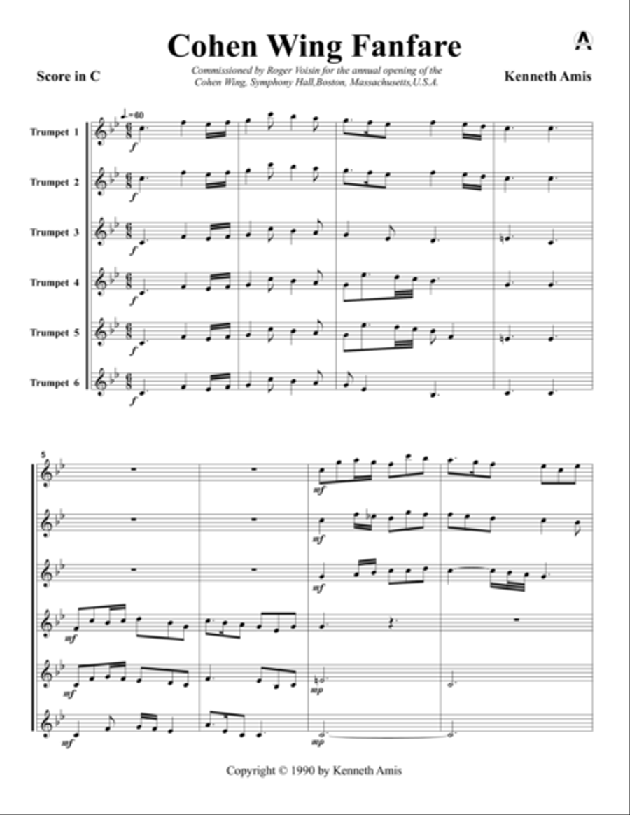 Cohen Wing Fanfare Trumpet scores gallery preview page 3