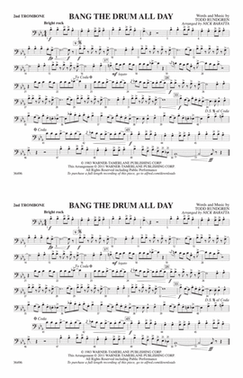 Bang the Drum All Day: 2nd Trombone