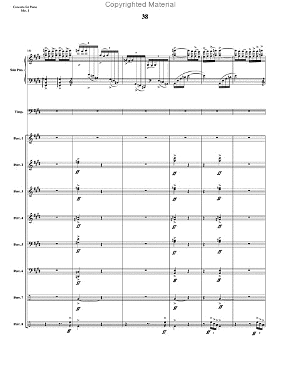 Concerto for Piano and Percussion Orchestra Percussion Ensemble scores gallery preview page 60