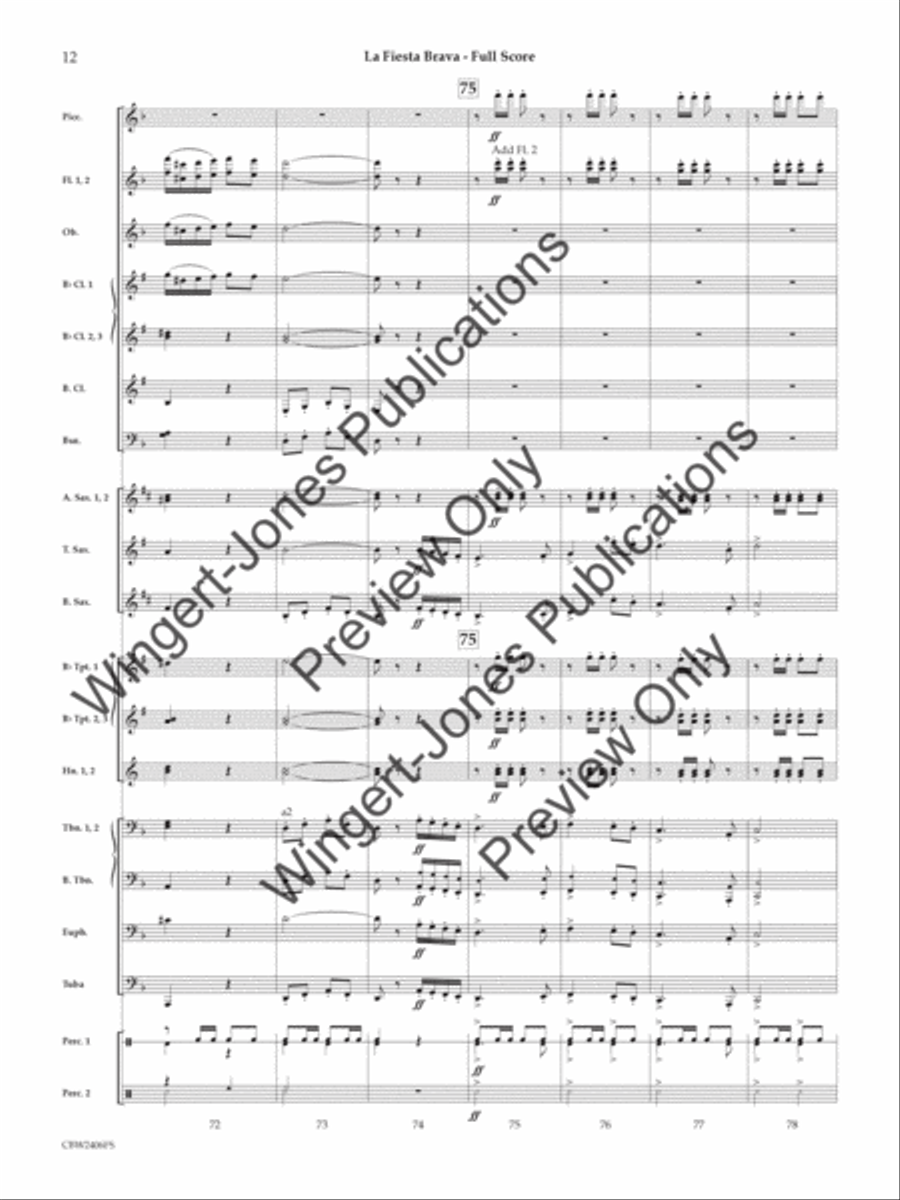 La Fiesta Brava La Fiesta Brava Concert Band scores gallery preview page 13