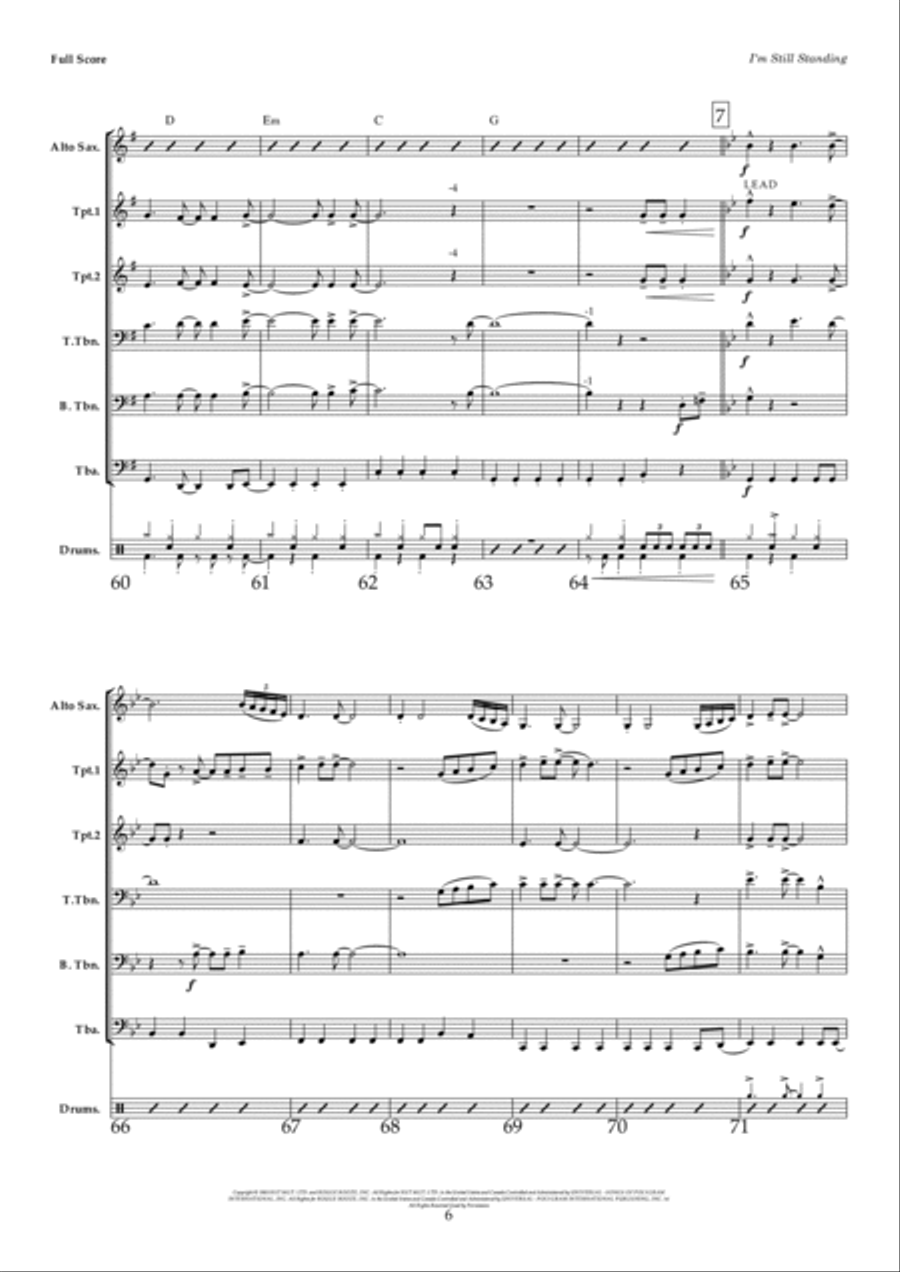 I'm Still Standing Concert Band scores gallery preview page 6