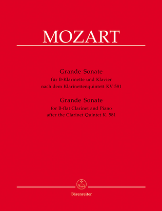 Book cover for Grande Sonate for B flat Clarinet and Piano