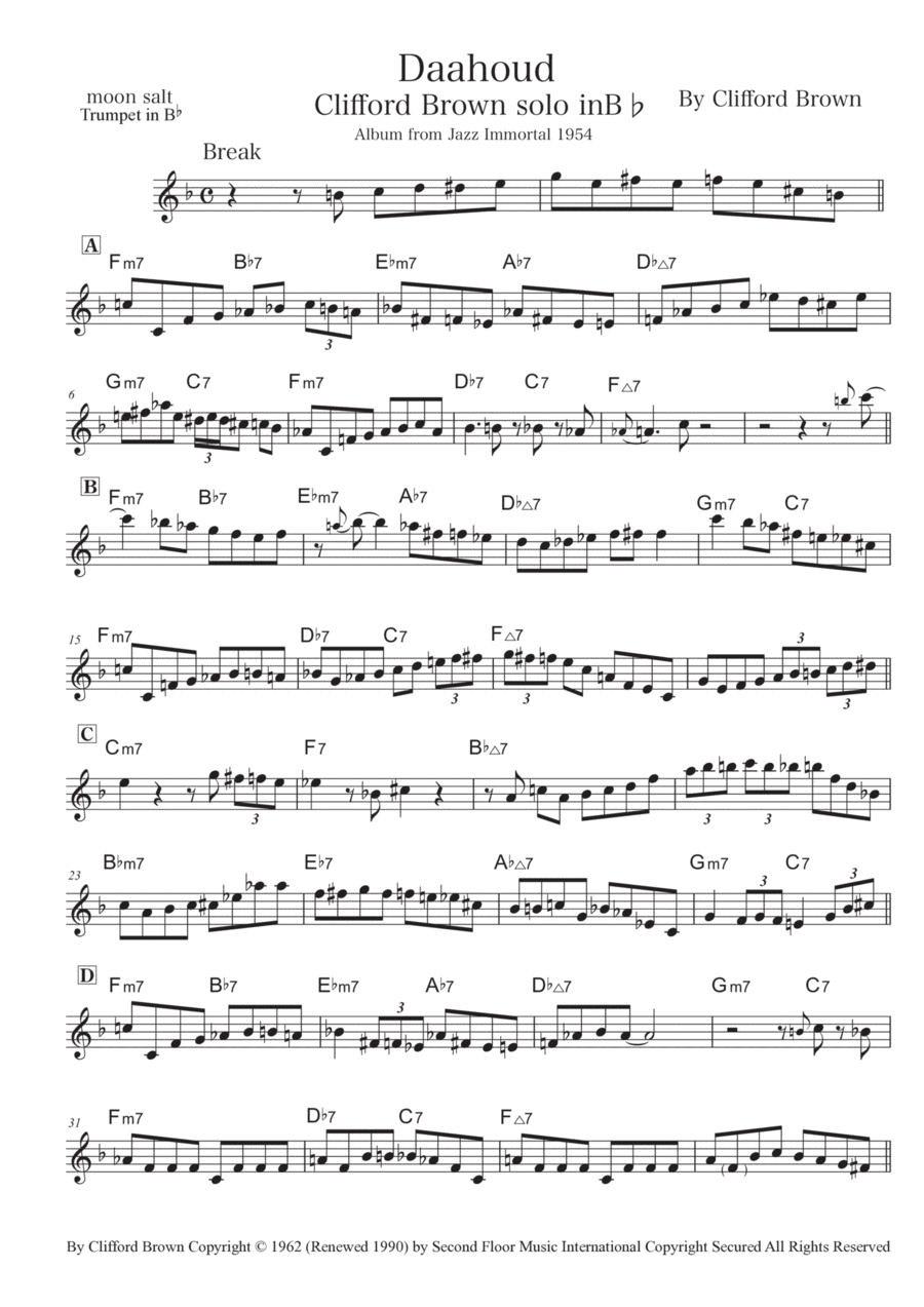 Daahoud B-Flat Trumpet scores gallery preview page 1