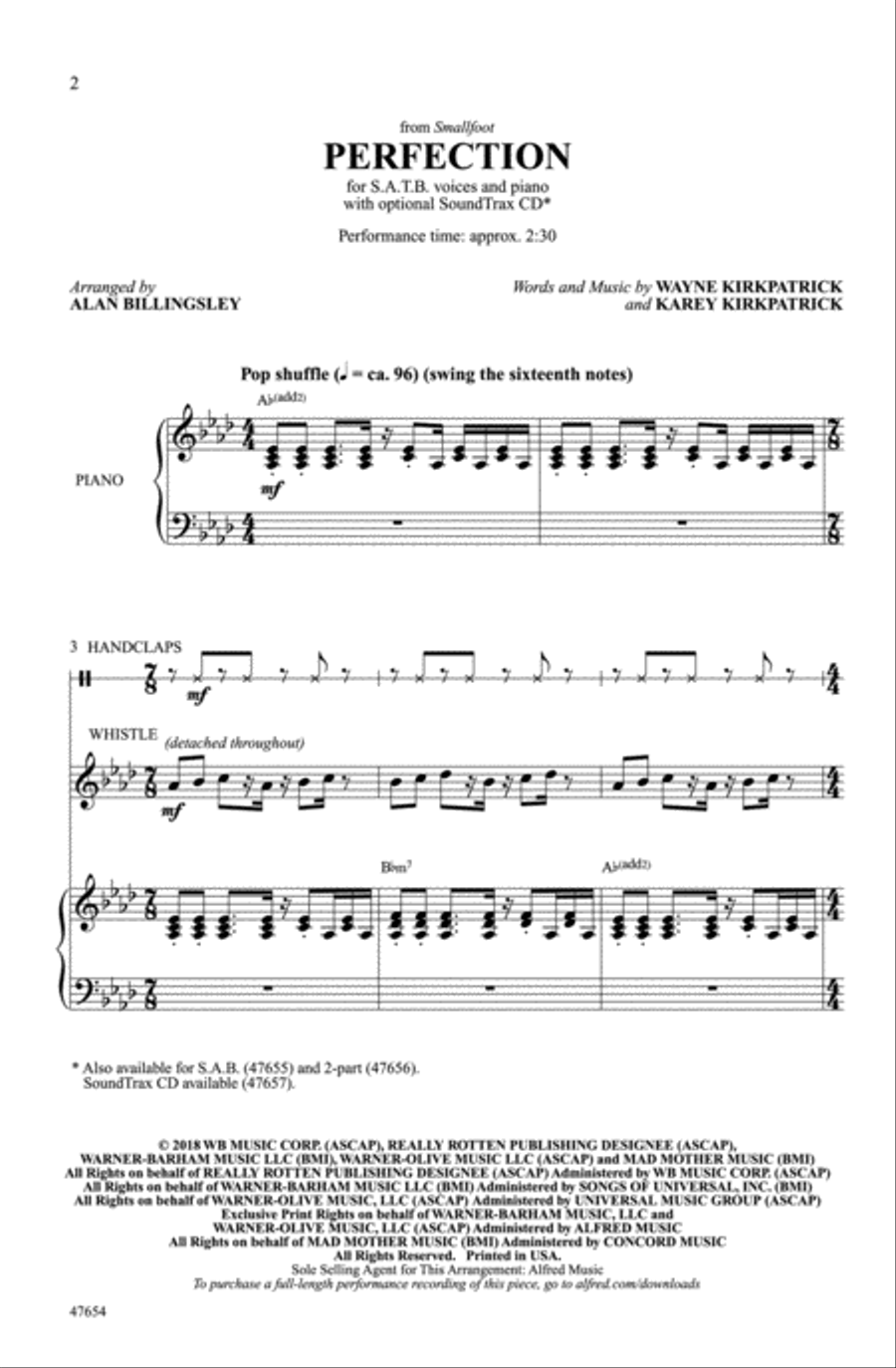 Perfection Perfection Choir scores gallery preview page 1