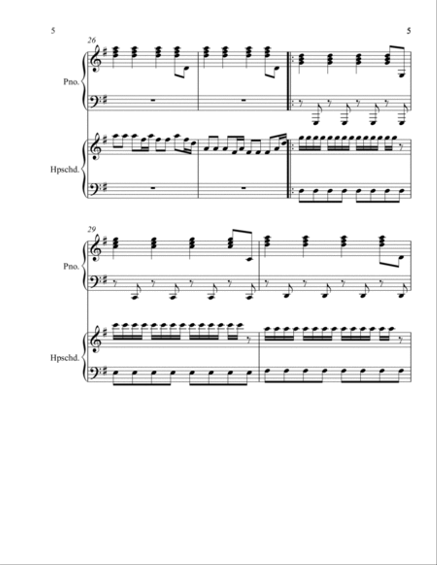Opus 41 - Barock dancing theme Harpsichord scores gallery preview page 5