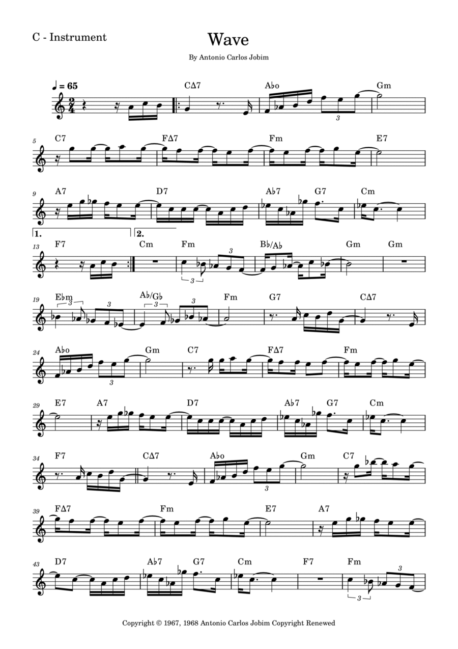 Wave Piano scores gallery preview page 1
