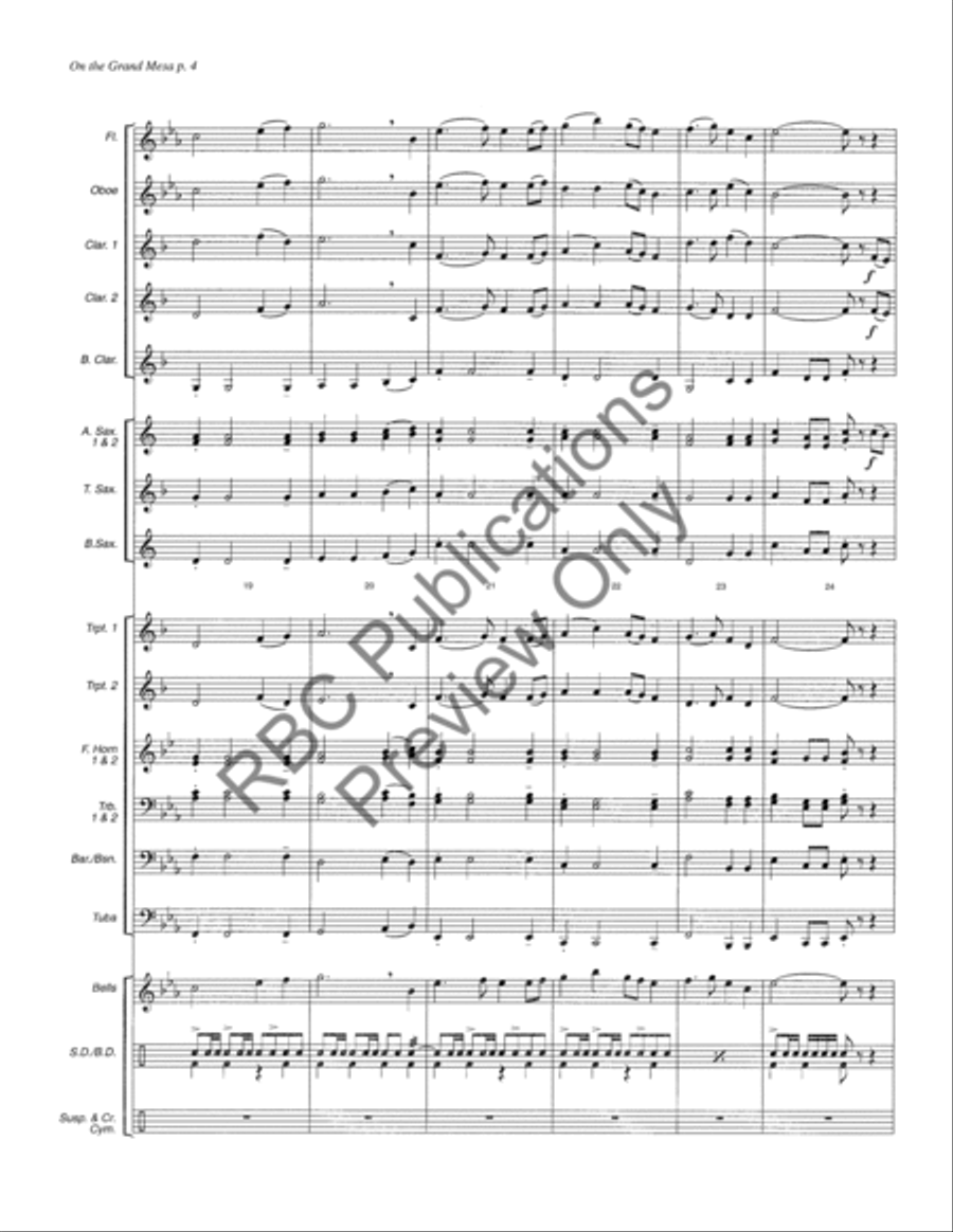 On The Grand Mesa Concert Band scores gallery preview page 7