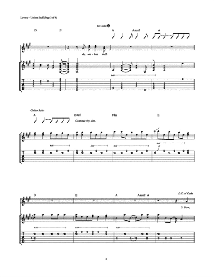 Useless Stuff Electric Guitar scores gallery preview page 3