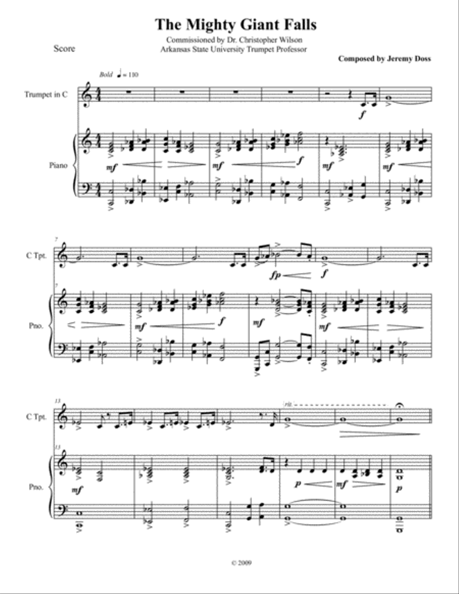 The Mighty Giant Falls Trumpet Solo scores gallery preview page 2