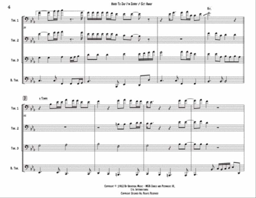 Hard To Say I'm Sorry Small Ensemble scores gallery preview page 4