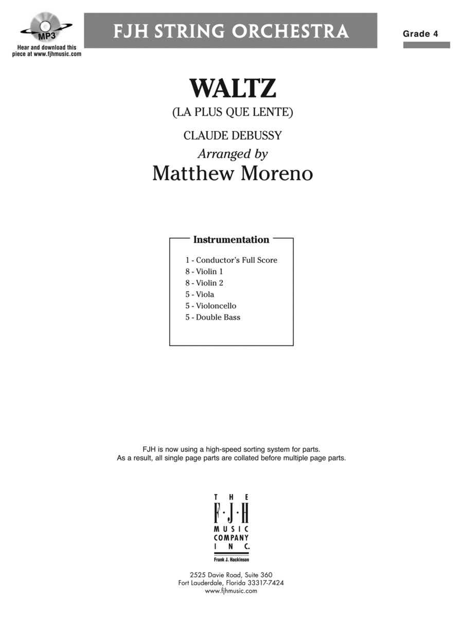 Waltz: Score Waltz: Score String Orchestra scores gallery preview page 1