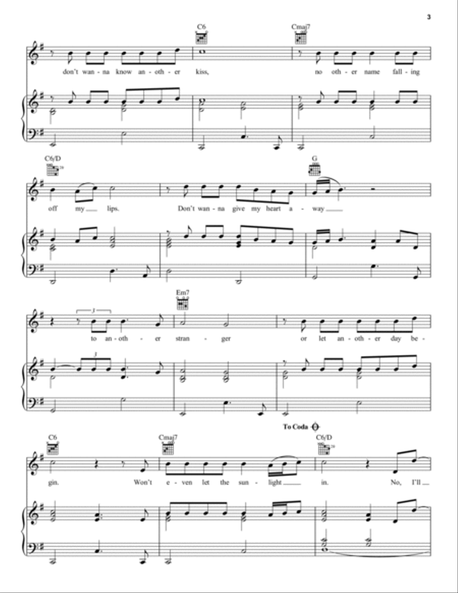 I'll Never Love Again (from A Star Is Born) Piano, Vocal, Guitar scores gallery preview page 3