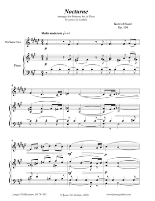 Fauré: Nocturne Op. 104 for Baritone Sax & Piano