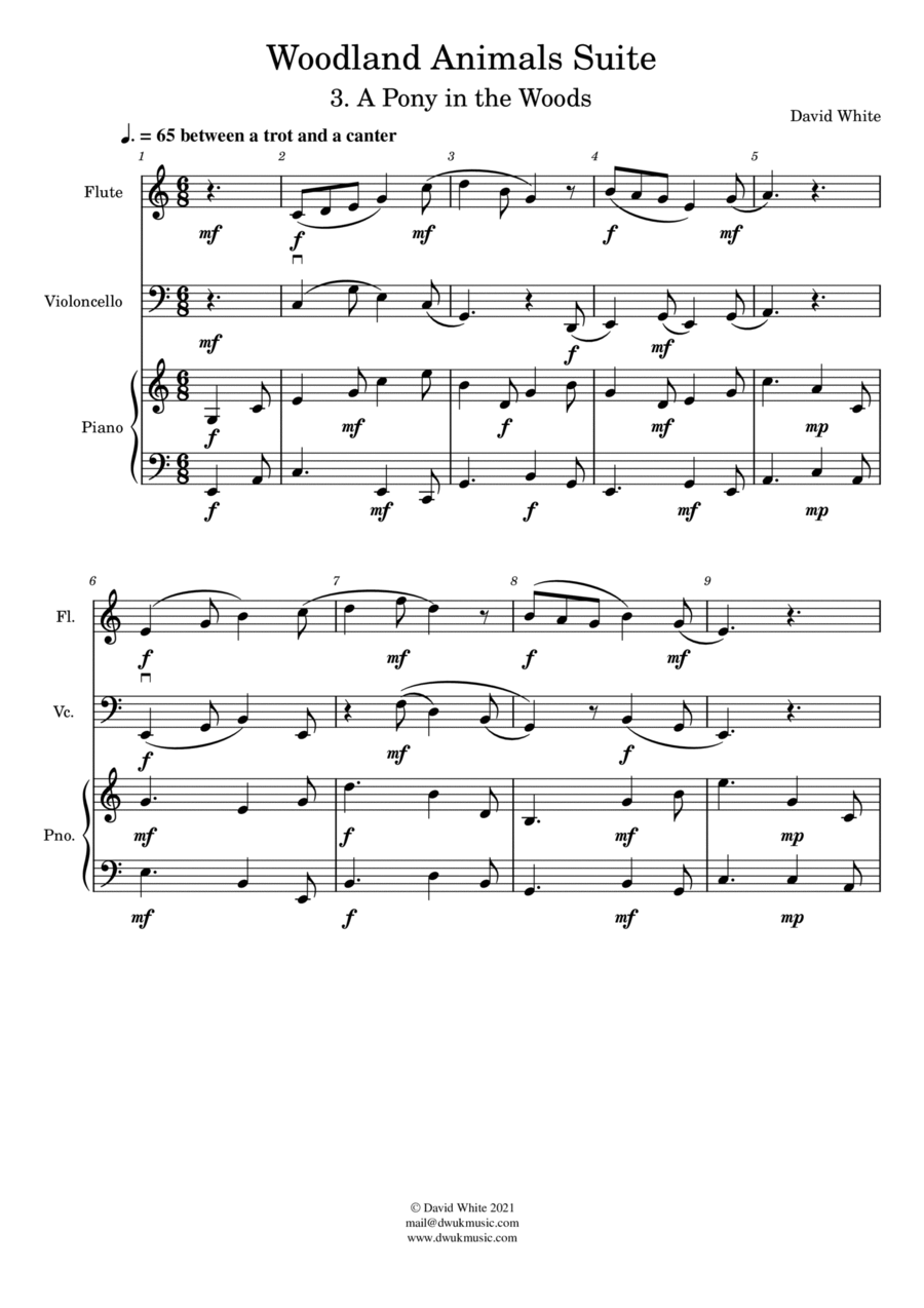 A Pony in the Woods A Pony in the Woods Flute scores gallery preview page 1