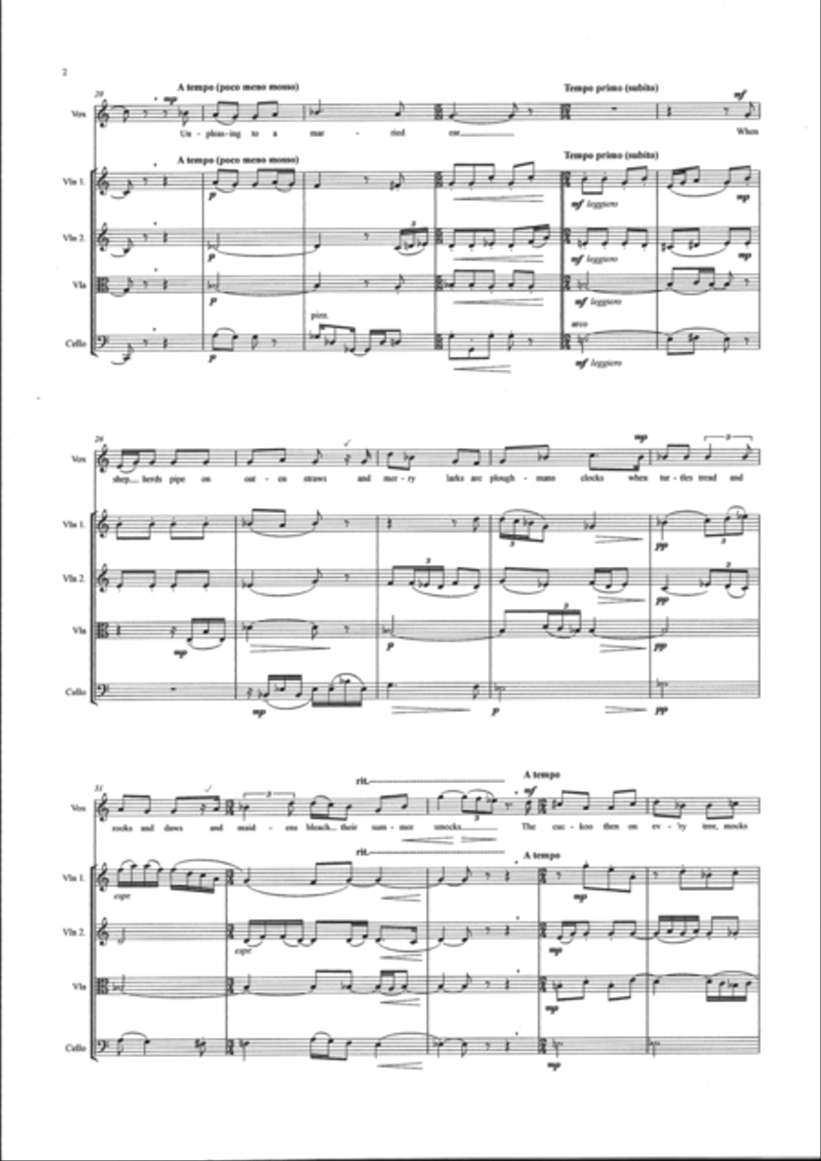 When Daisies Pied String Quartet scores gallery preview page 3