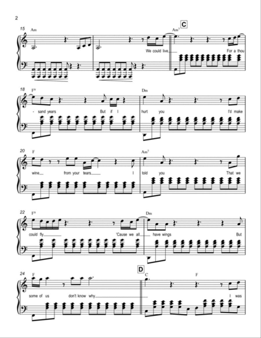 Never Tear Us Apart Piano Solo scores gallery preview page 2