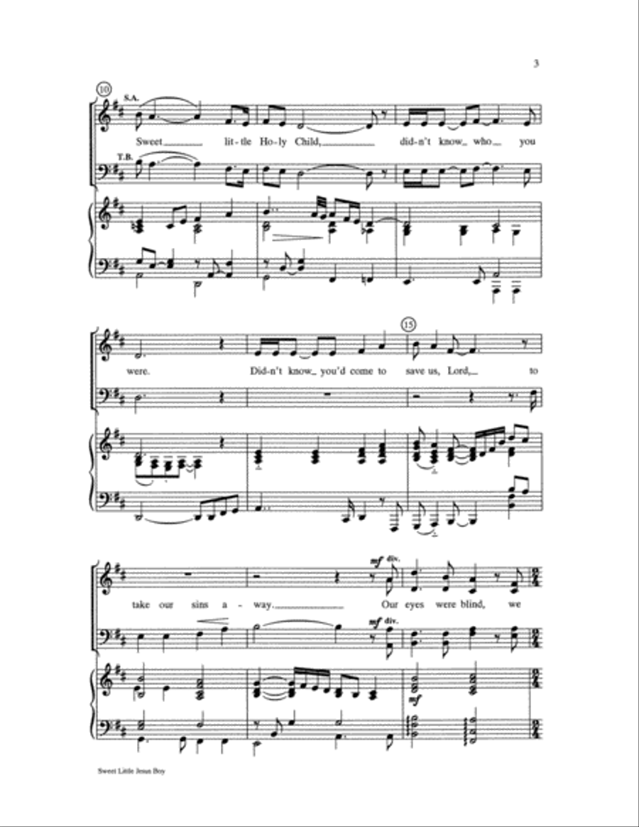 Sweet Little Jesus Boy Sweet Little Jesus Boy 4-Part scores gallery preview page 4
