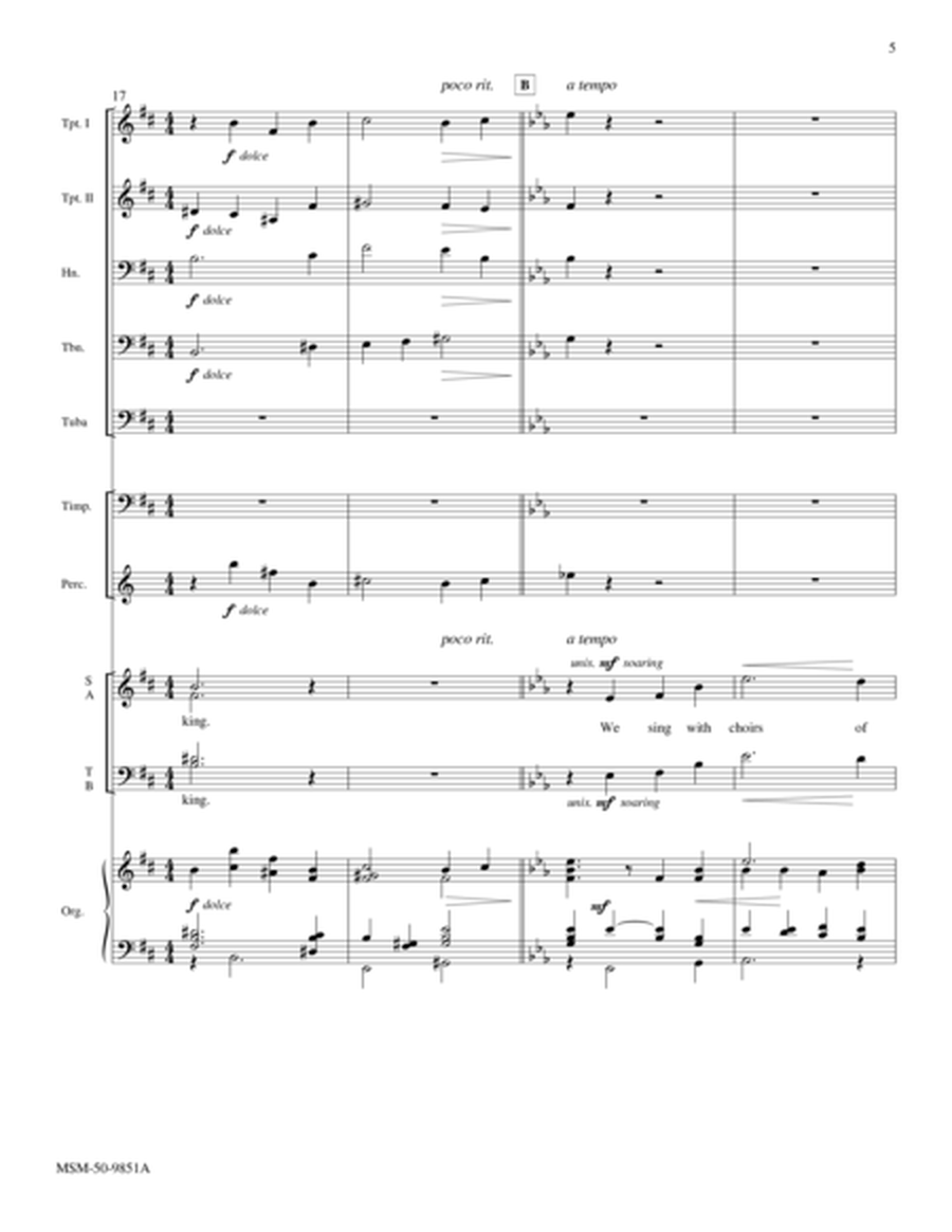 We Sing with Choirs of Angels (Downloadable Brass/Organ Full Score)