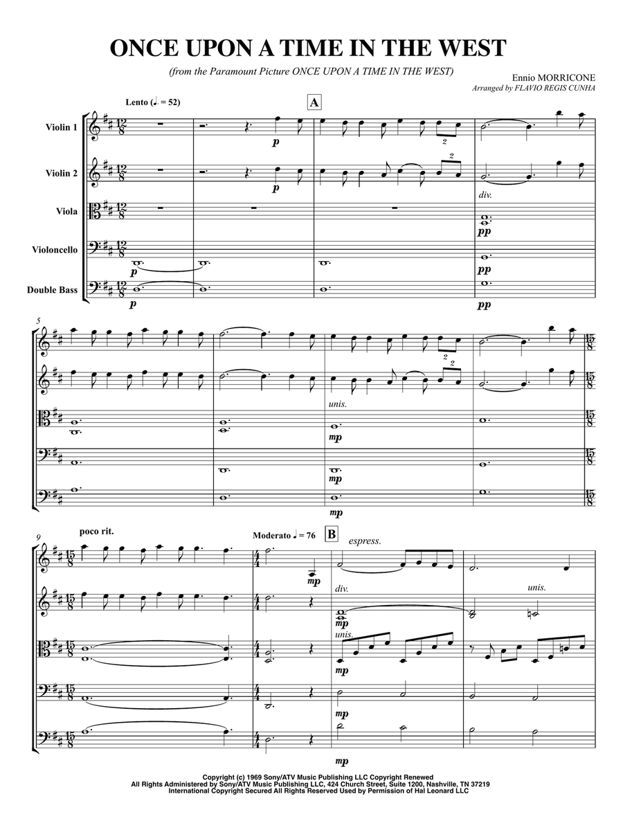 Once Upon A Time In The West from the Paramount Picture ONCE UPON A TIME IN THE WEST String Orchestra scores gallery preview page 3
