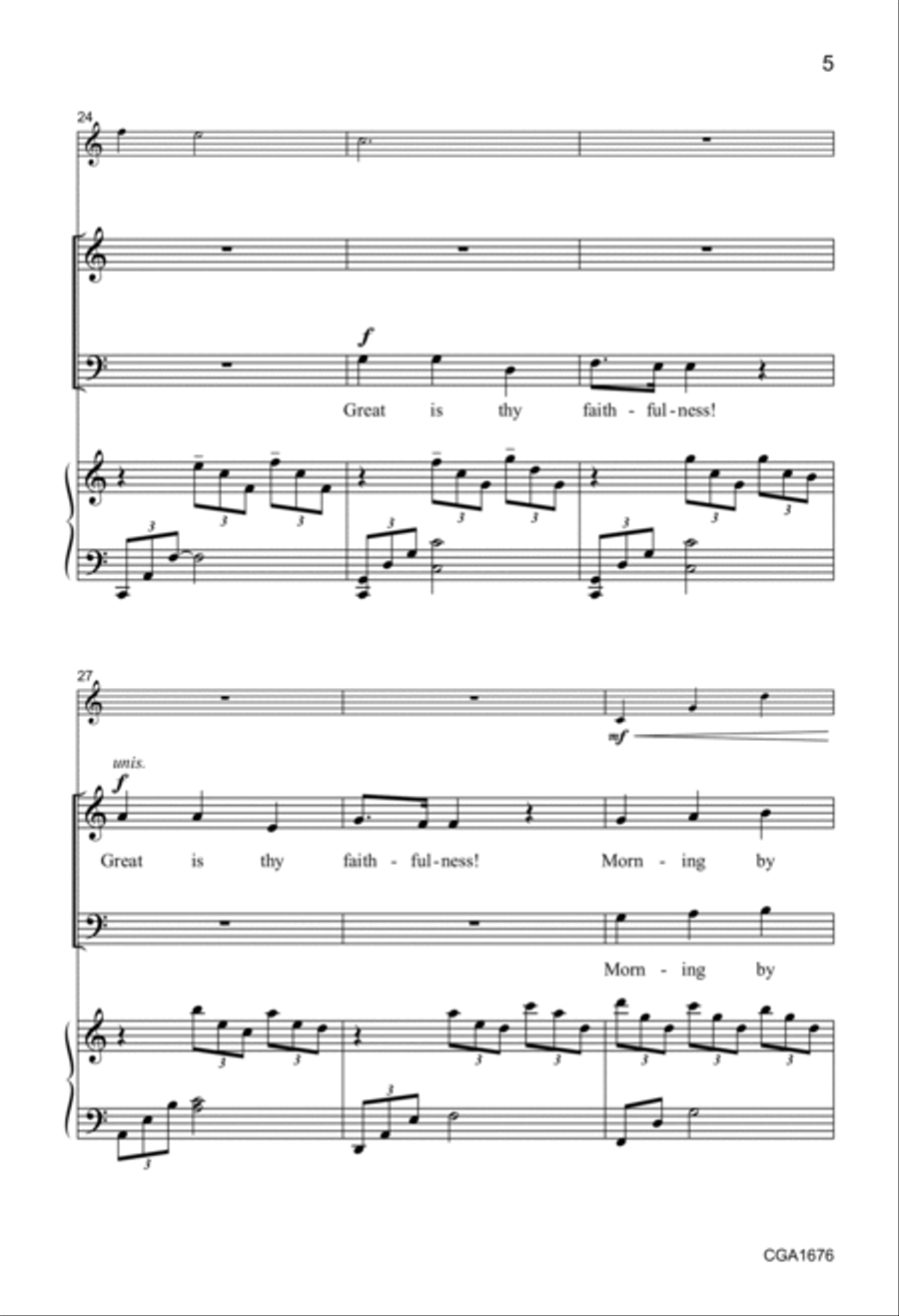 Great is Thy Faithfulness - SAB 3-Part scores gallery preview page 5