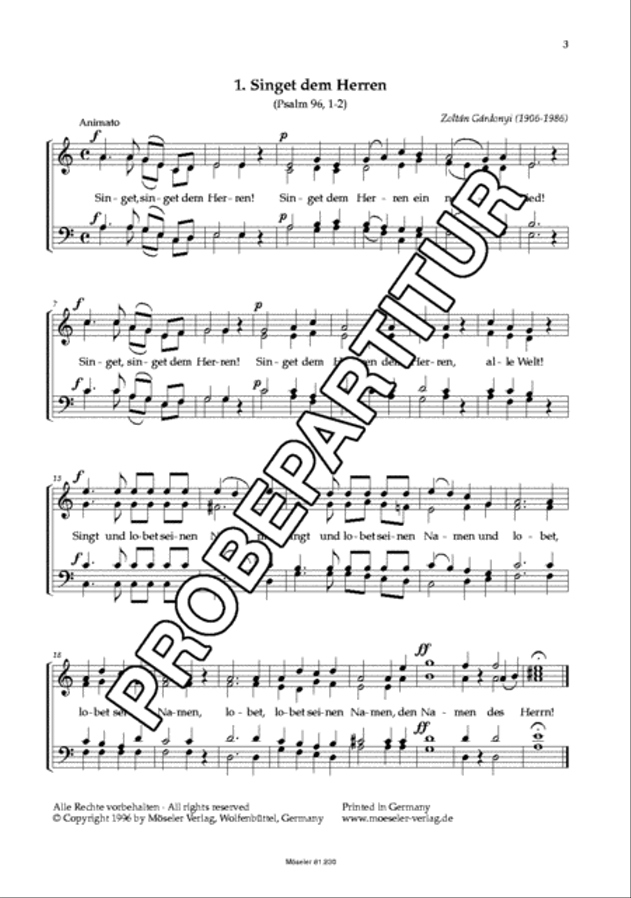 Drei Motetten 4-Part scores gallery preview page 4