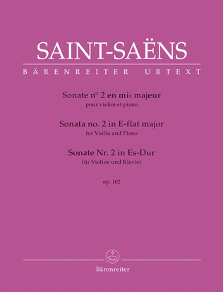 Book cover for Sonata no. 2 for Violin and Piano in E-flat major, op. 102