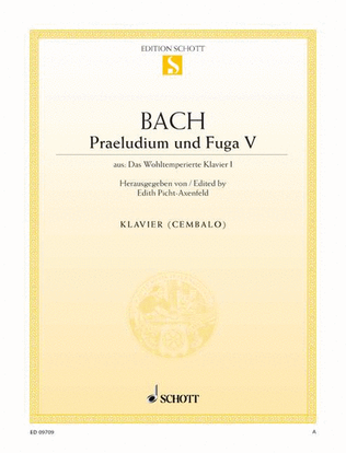 Book cover for Prelude V and Fugue V D major