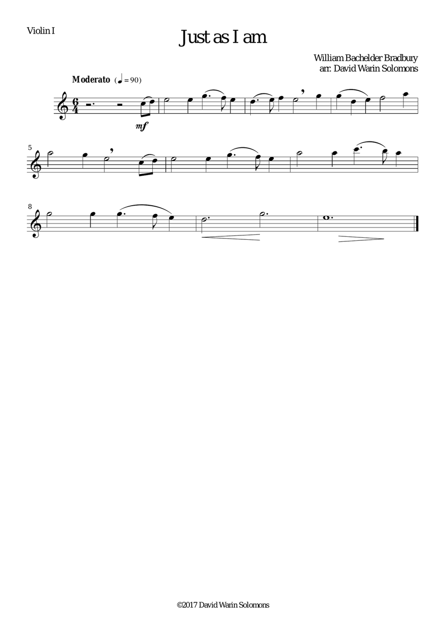 Just as I am for string quartet String Quartet scores gallery preview page 2