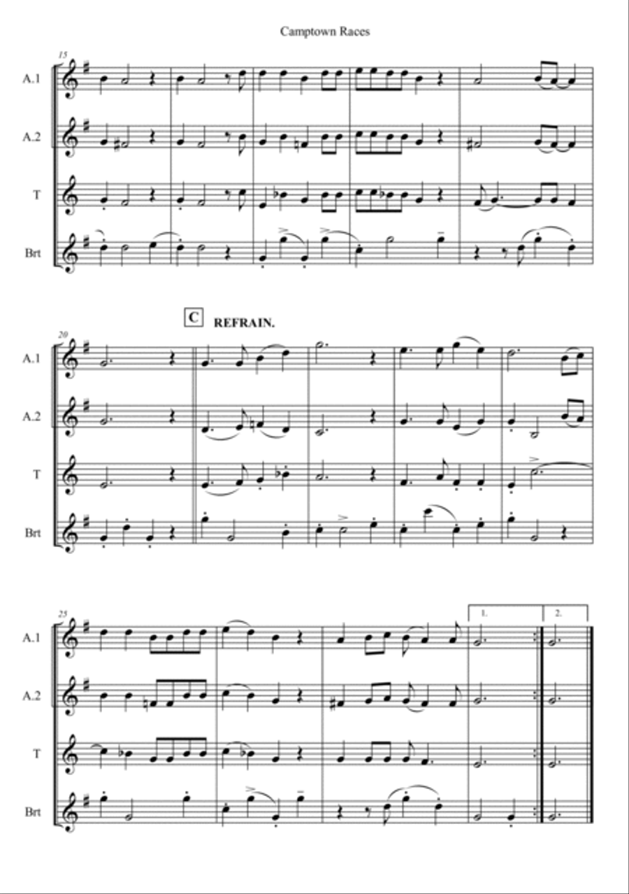 Camptown Races Camptown Races Woodwind Quartet scores gallery preview page 2