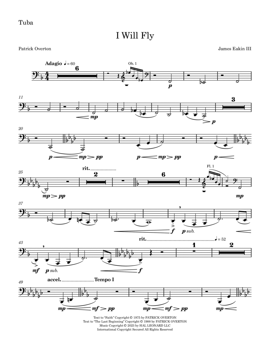 I Will Fly - Tuba Choir scores gallery preview page 1