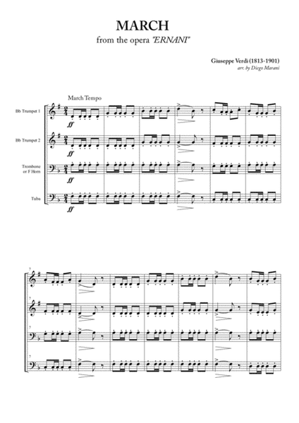 March from "Ernani" for Brass Quartet image number null