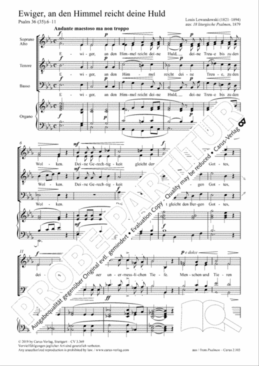 Ewiger, an den Himmel reicht deine Huld 4-Part scores gallery preview page 2