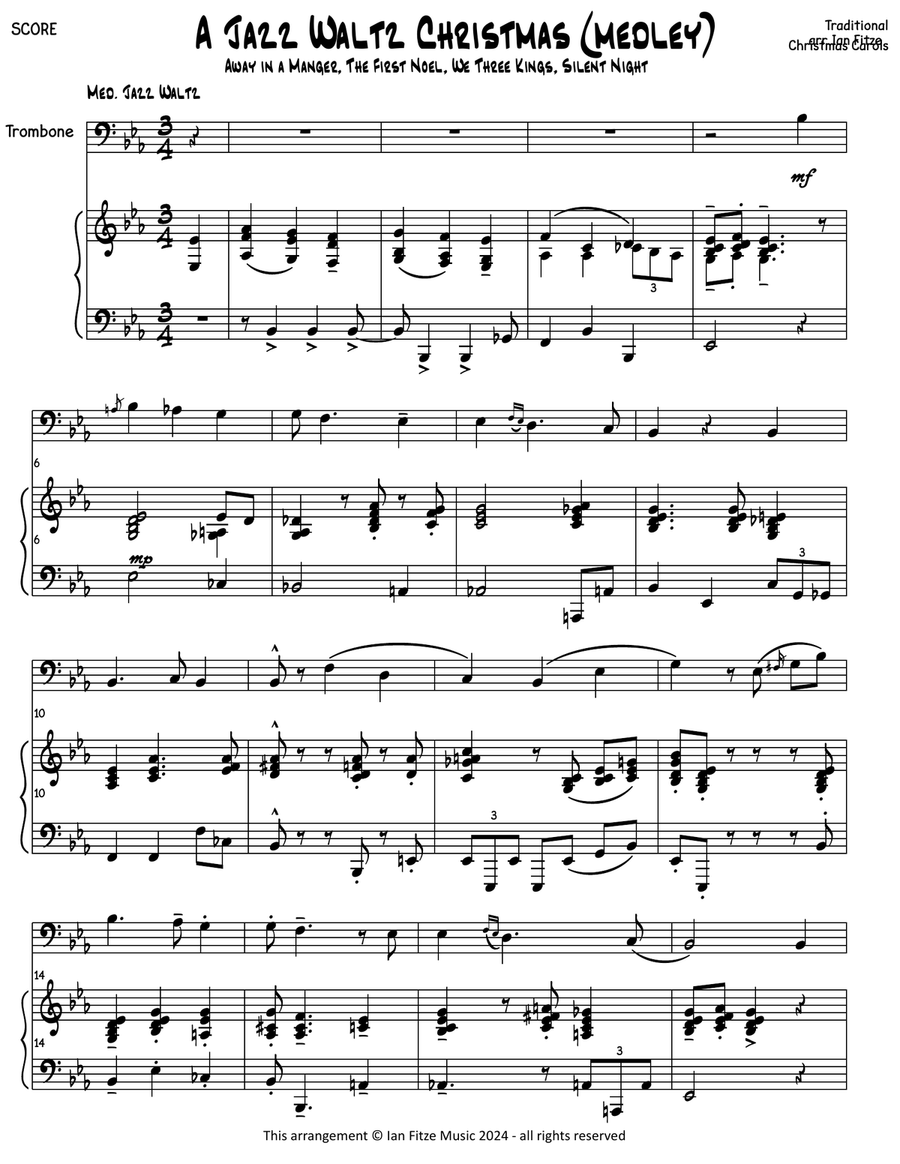 A Jazz Waltz Christmas (medley) Piano scores gallery preview page 4