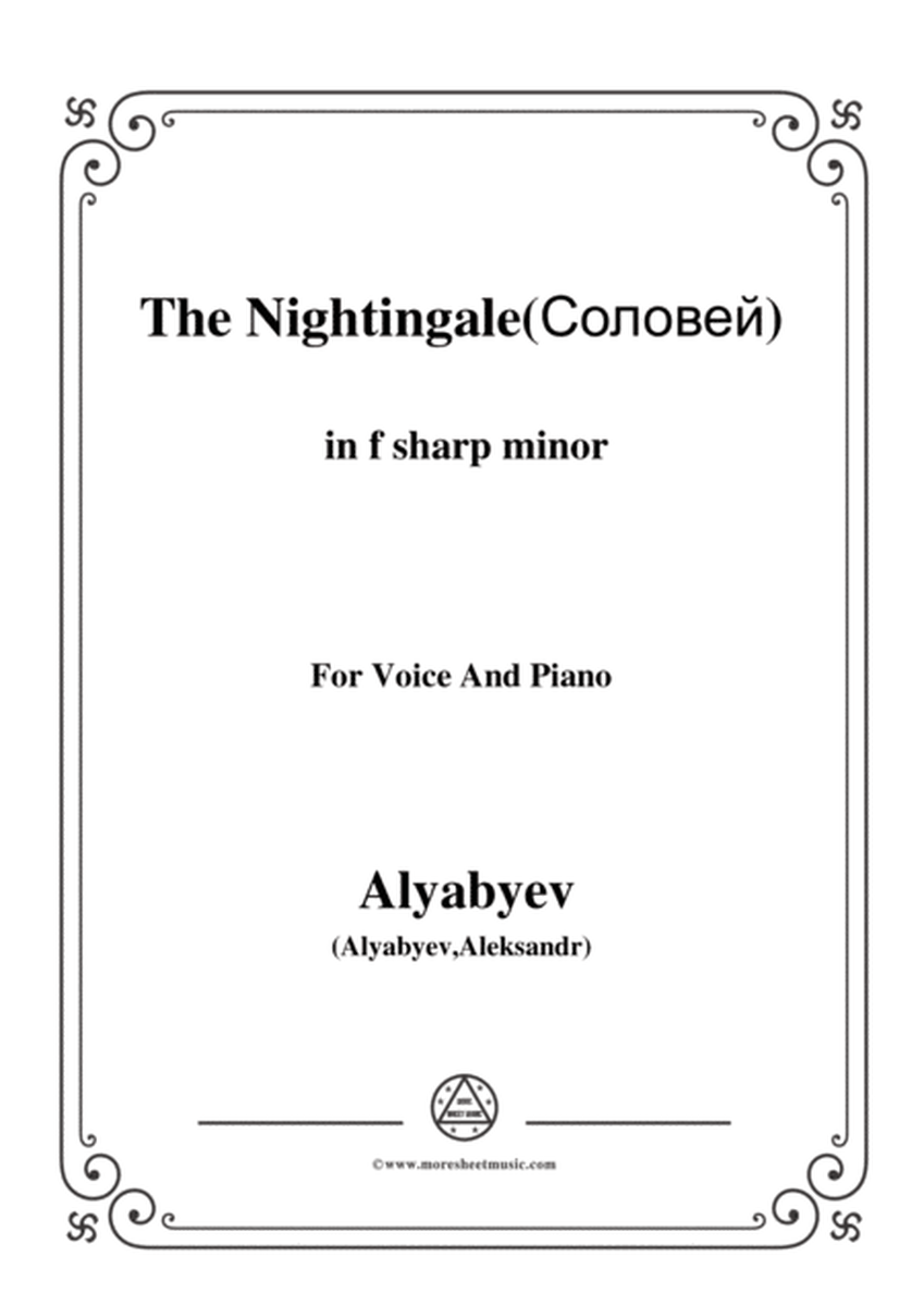 Alyabyev-The Nightingale(Соловей) in f sharp minor, for Voice and Piano image number null