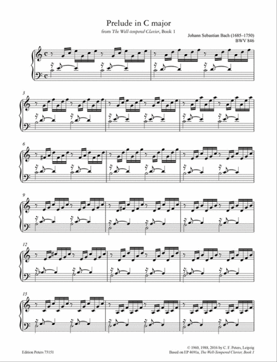 Prelude and Fugue in C BWV 846 for Piano Piano scores gallery preview page 4