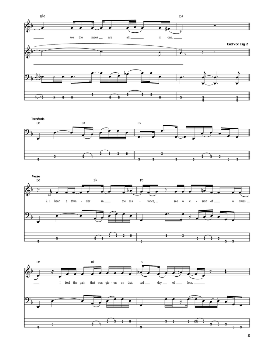 My Own Prison Guitar Tablature scores gallery preview page 3