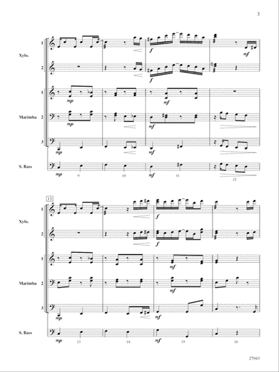 The Entertainer: Score Percussion Ensemble scores gallery preview page 3