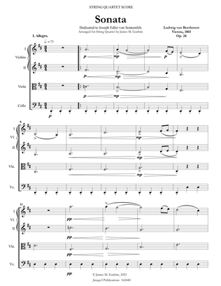 Book cover for Beethoven: Sonata Op. 28 for String Quartet