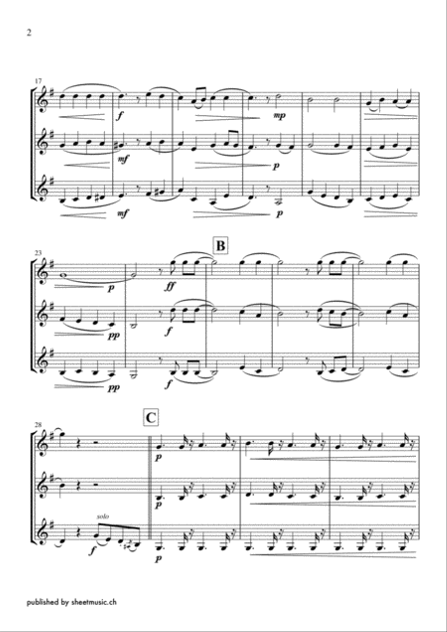 ‘Oh Them Gospel Clarinets’ for 3 Clarinets in Bb Woodwind Trio scores gallery preview page 4