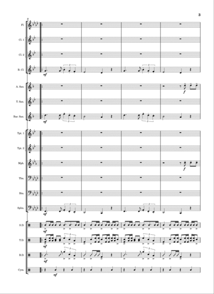 Seven Nation Army - Score Only Marching Band scores gallery preview page 3