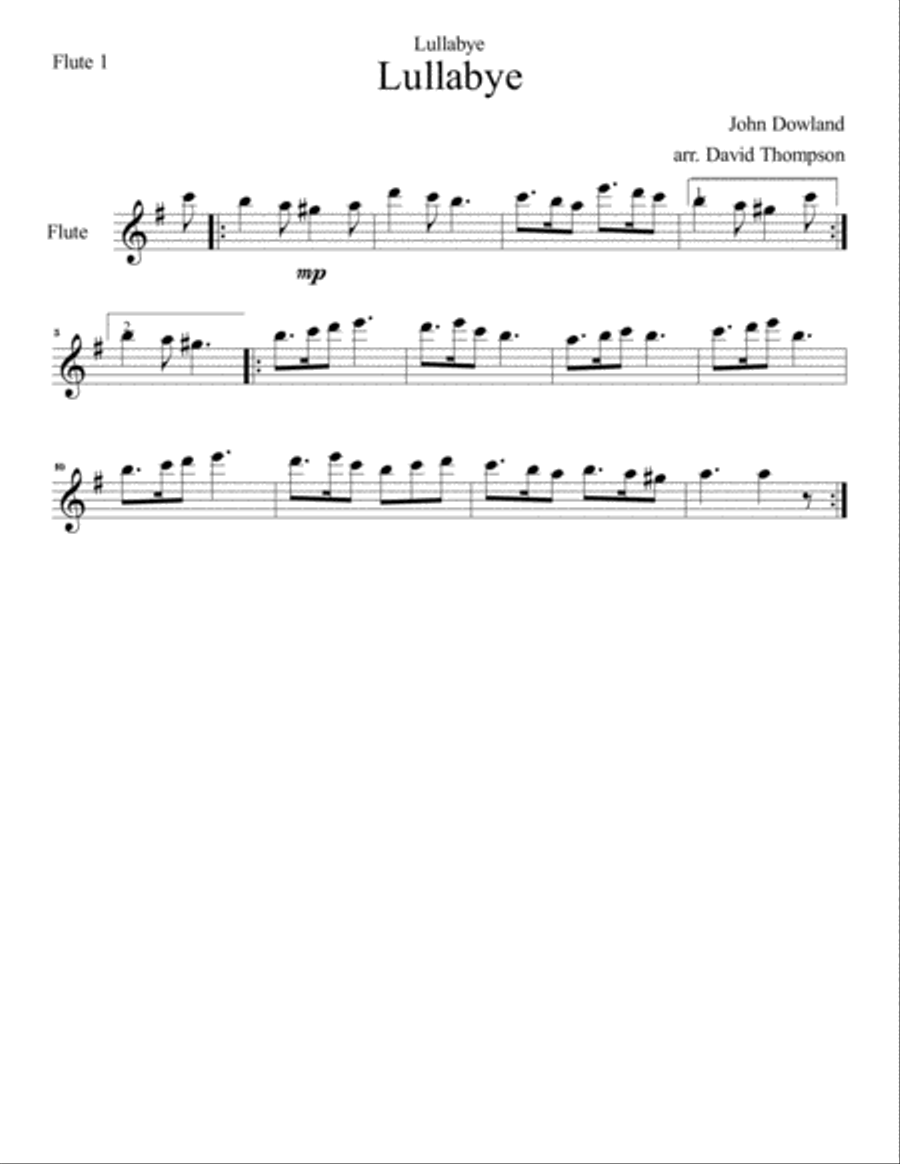 Lullabye Woodwind Quartet scores gallery preview page 4