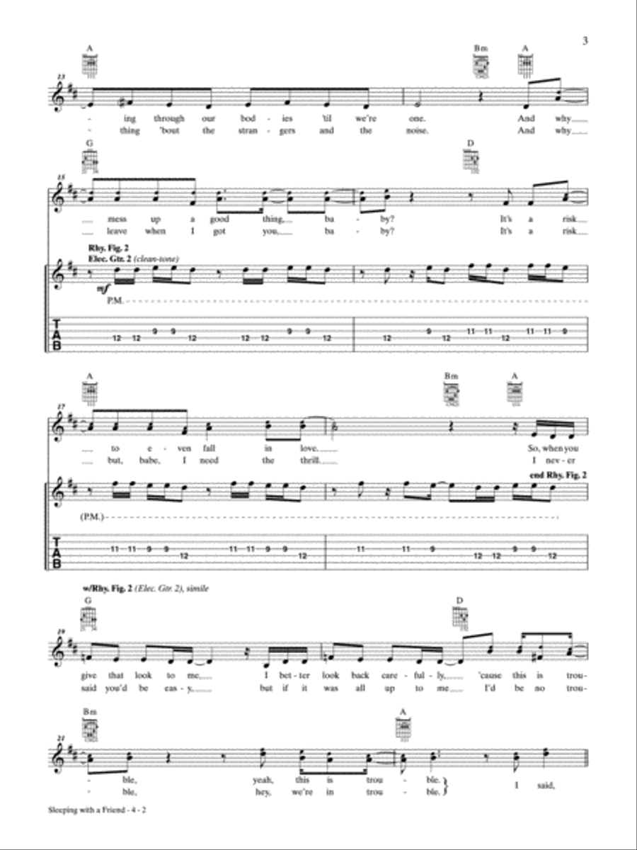 Sleeping With a Friend Electric Guitar scores gallery preview page 2