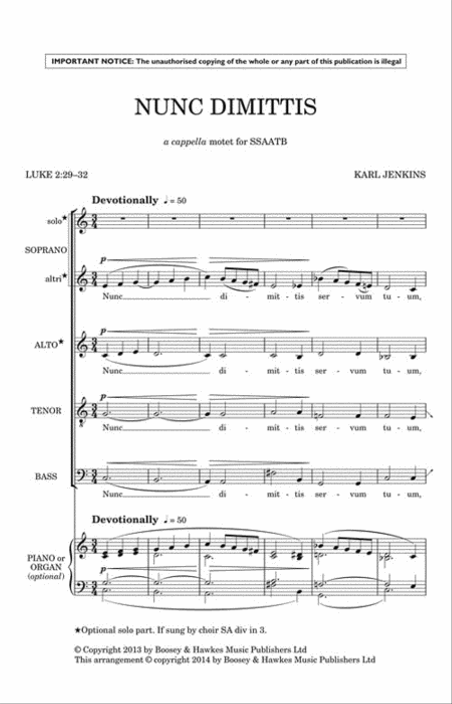 Nunc Dimittis from The Healer: A Cantata for St. Luke SSAATB scores gallery preview page 2