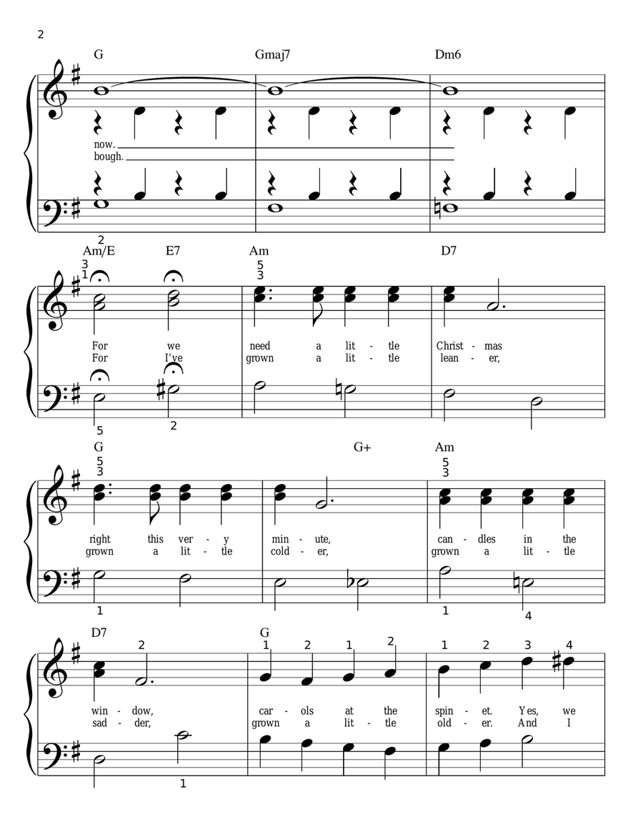 We Need A Little Christmas Easy Piano scores gallery preview page 2