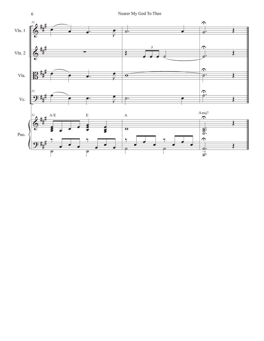 Nearer My God To Thee (String Quartet and Piano) String Quartet scores gallery preview page 6