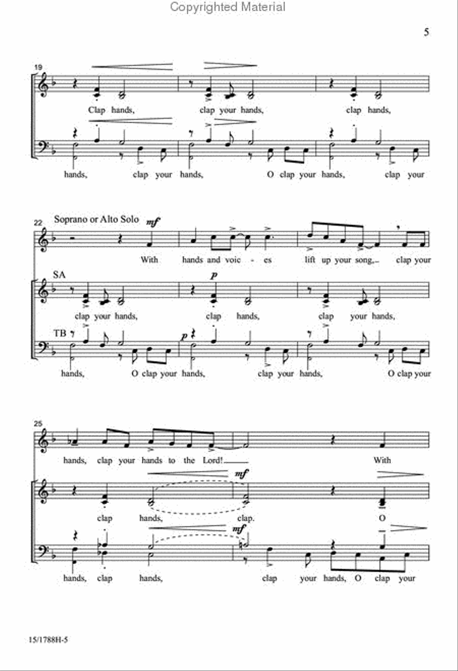O Clap Your Hands 4-Part scores gallery preview page 4