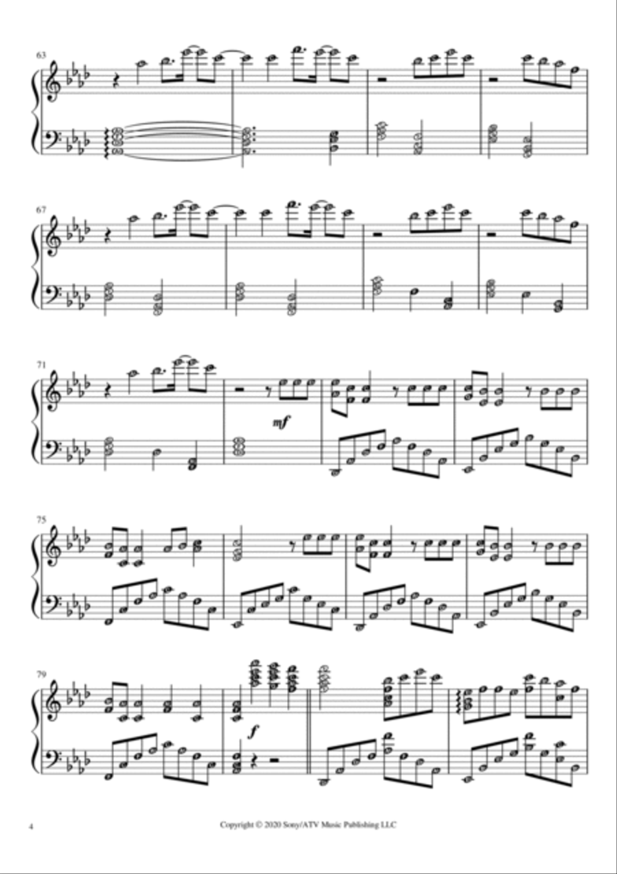 I Need U Piano Solo scores gallery preview page 4