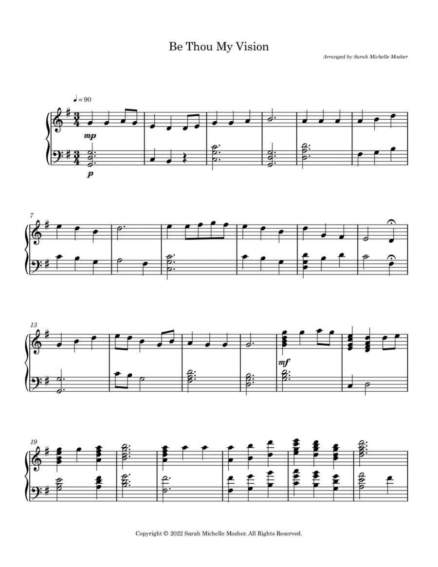 Be Thou My Vision Harp scores gallery preview page 1