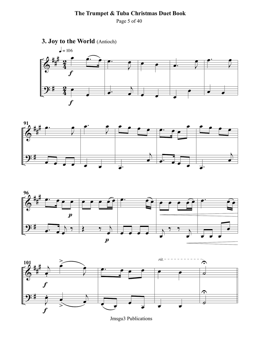 The Trumpet & Tuba Christmas Duet Book Brass Duet scores gallery preview page 5