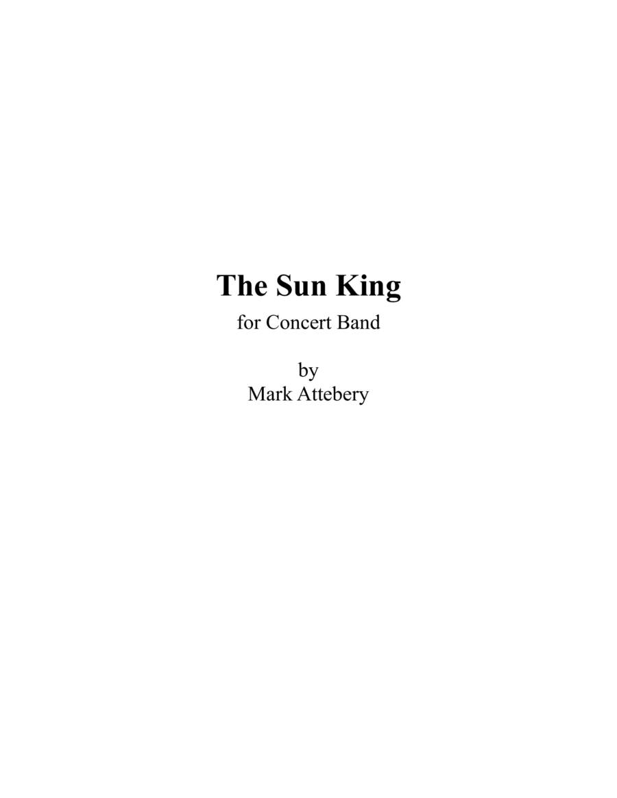 The Sun King for Concert Band image number null